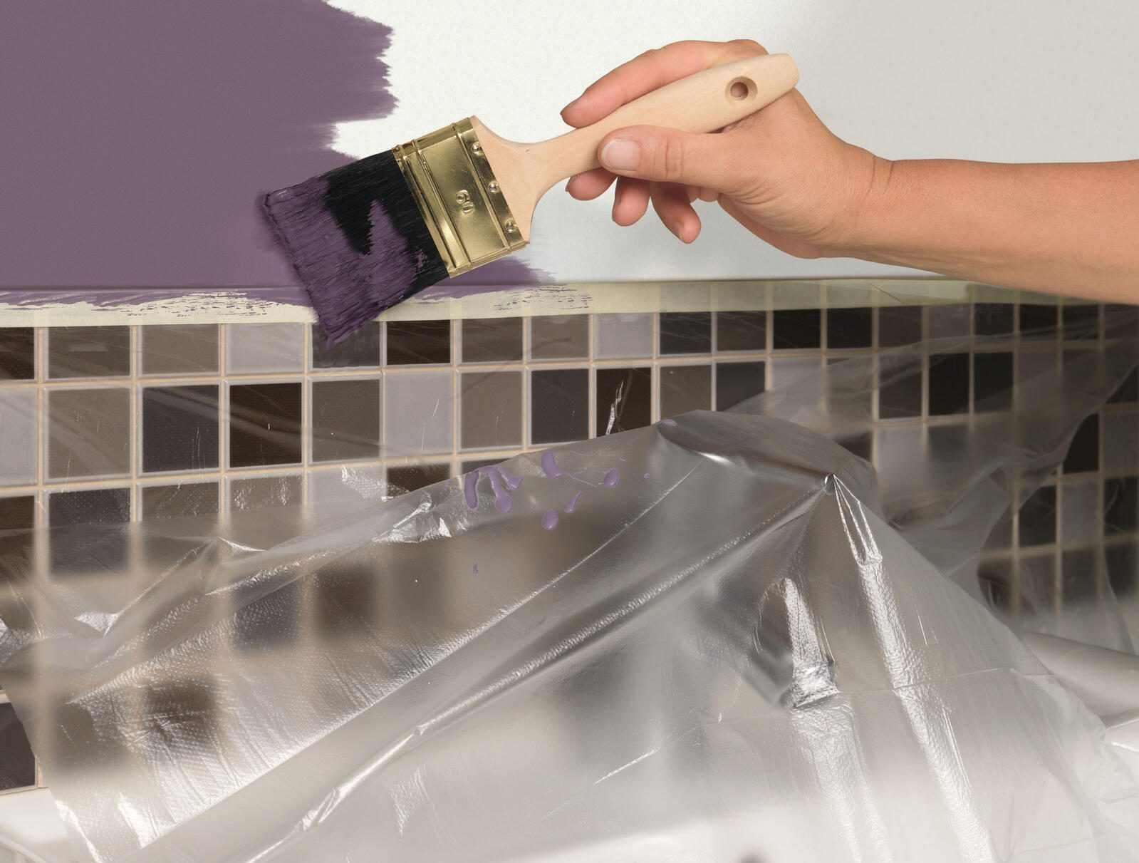tesa Abdeckfolie mit Abroller 55 cm x 33 m transparent