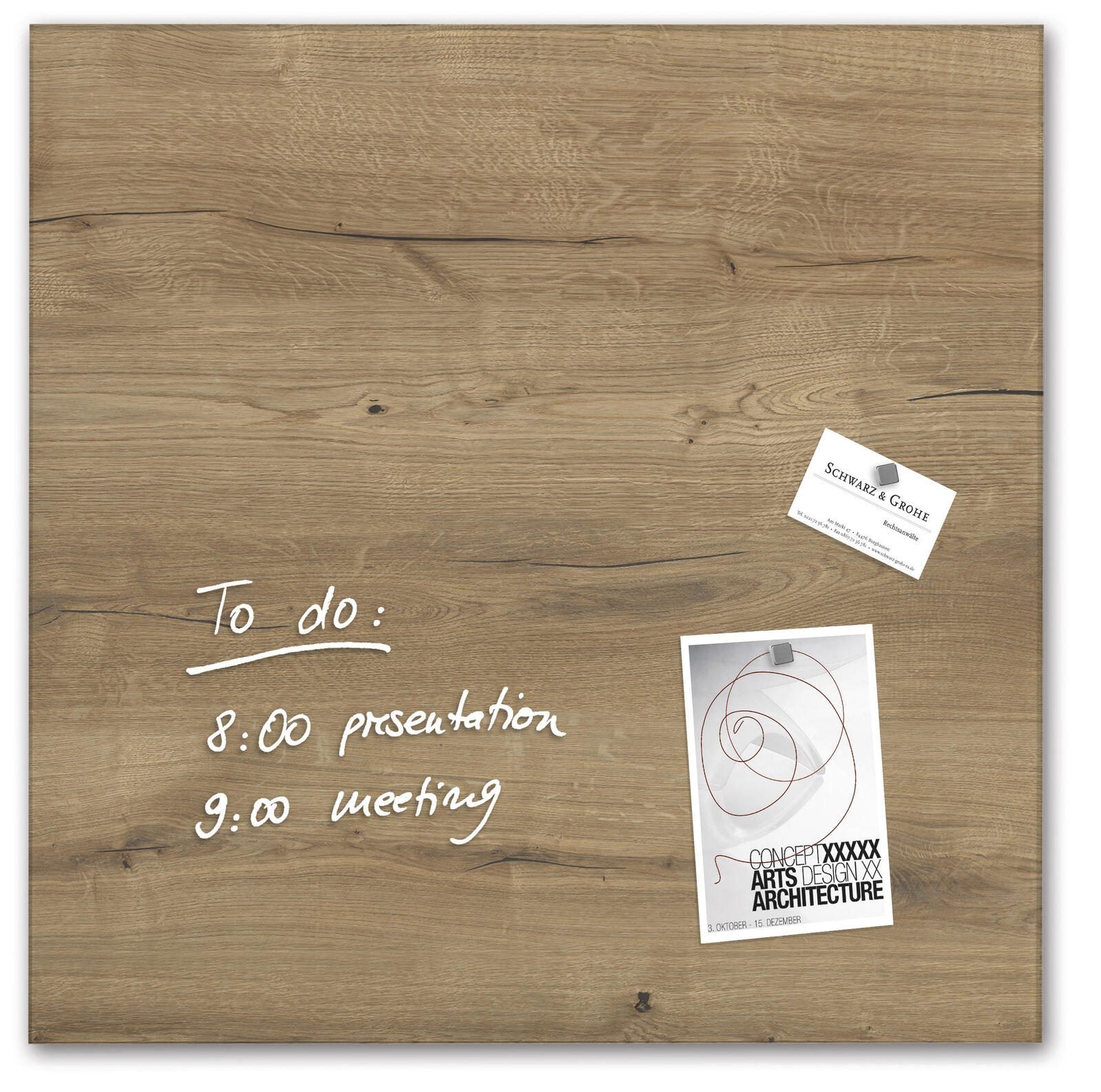 SIGEL Glas-Magnettafel 48,0 x 48,0 cm Natural Wood