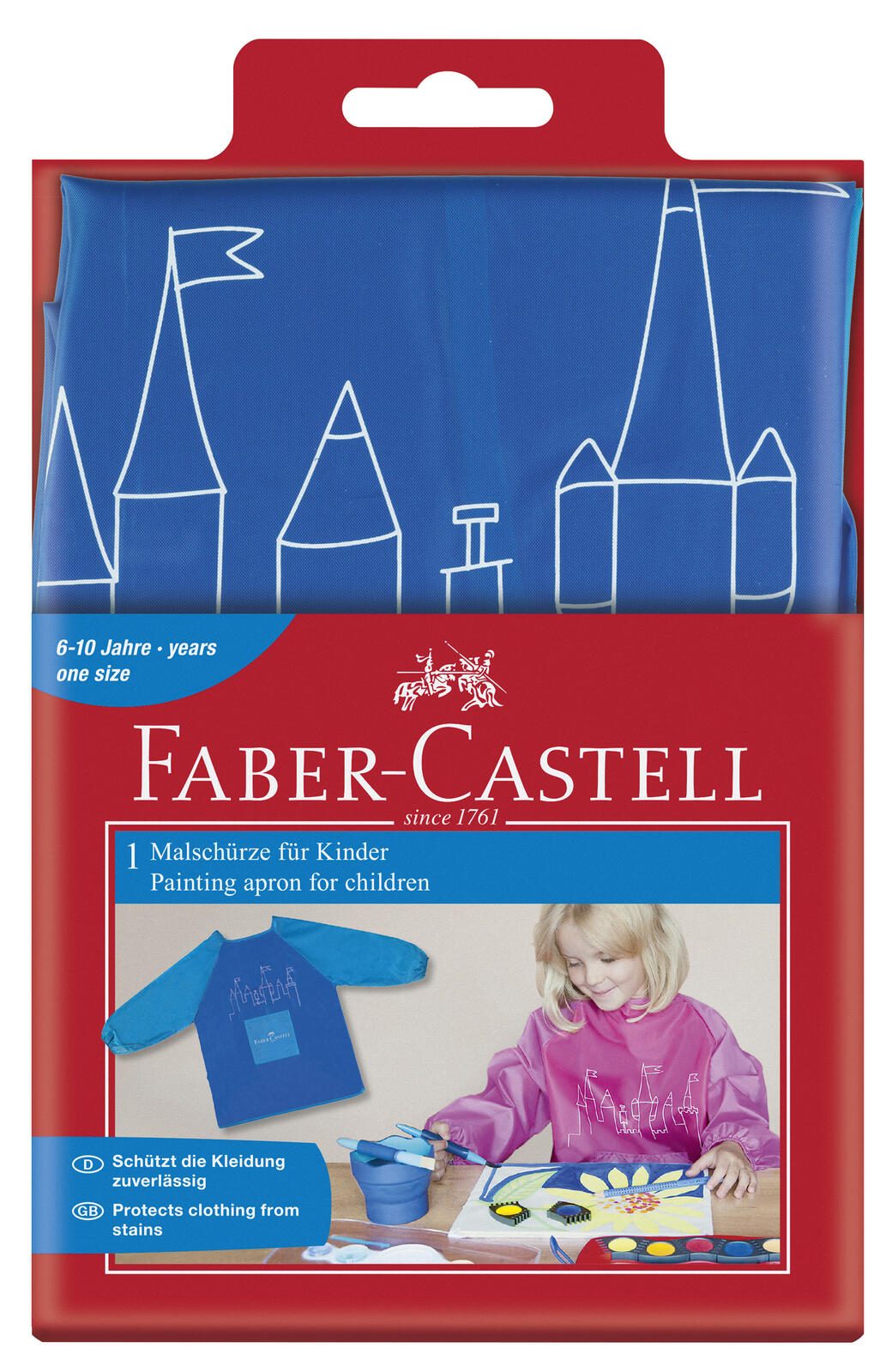 FABER-CASTELL unisex Kinder Malschürze blau