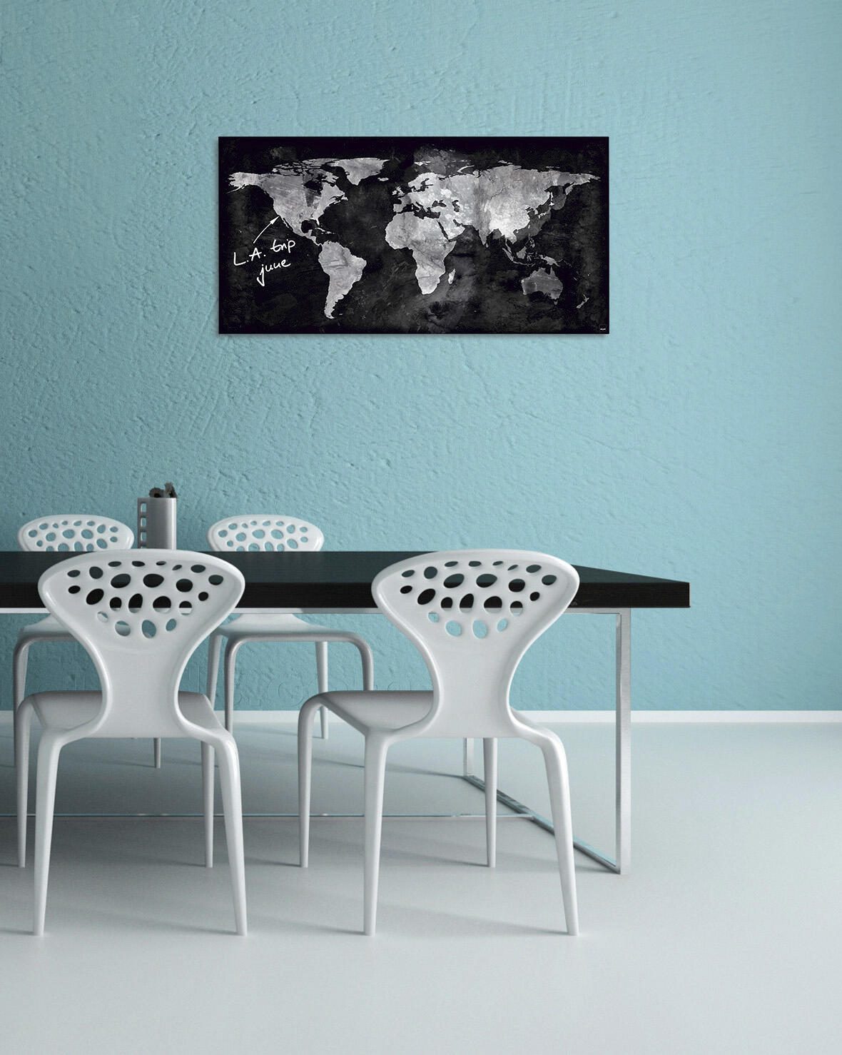 SIGEL Glas-Magnettafel 91,0 x 46,0 cm World-Map