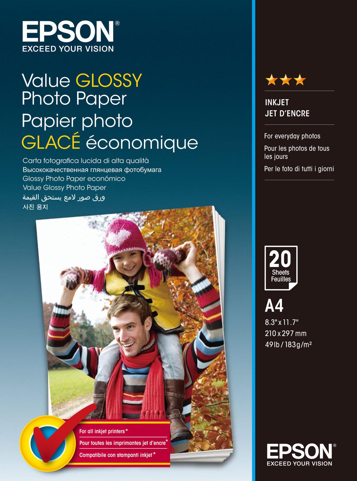 Epson Fotopapier Value Glossy DIN A4 hochglänzend 183 g/m²
