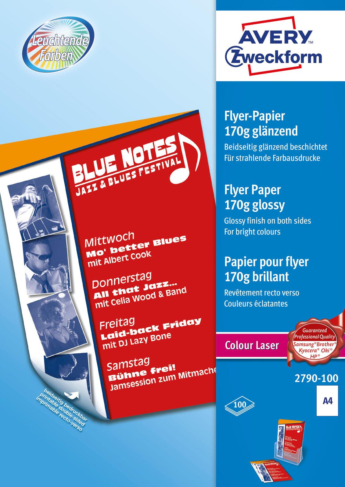 AVERY Zweckform Fotopapier Colour Laser Flyer DIN A4 glänzend 170 g/m²