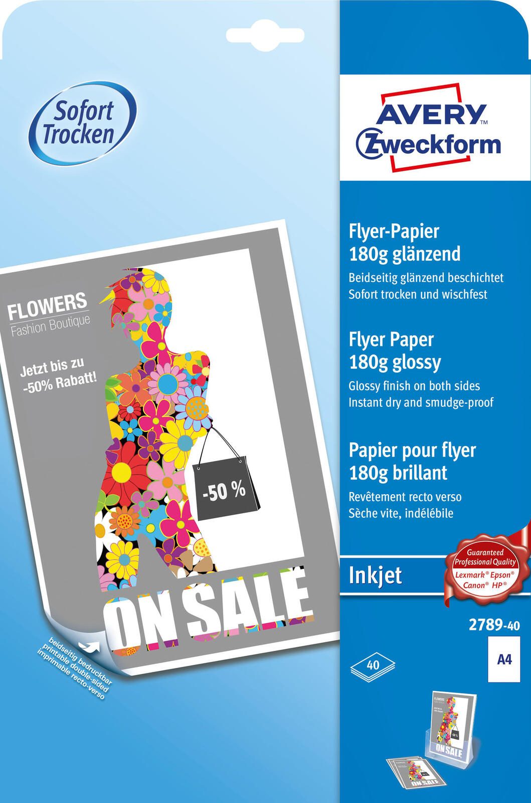 AVERY Zweckform Fotopapier Inkjet Flyer DIN A4 glänzend 180 g/m²