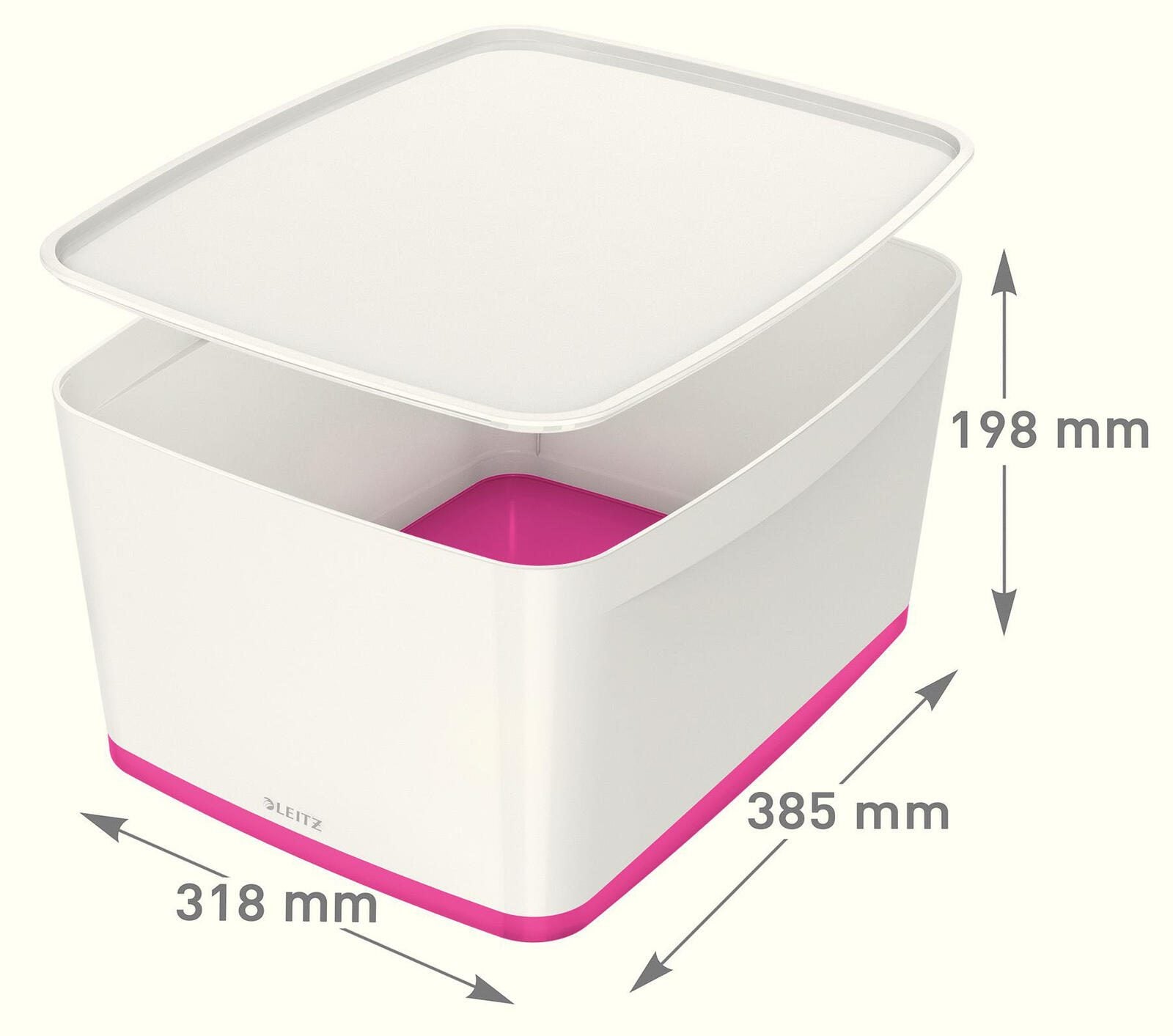 LEITZ Aufbewahrungsbox 18,0 l - 38,5 x 31,8 x 19,8 cm perlweiß/pink