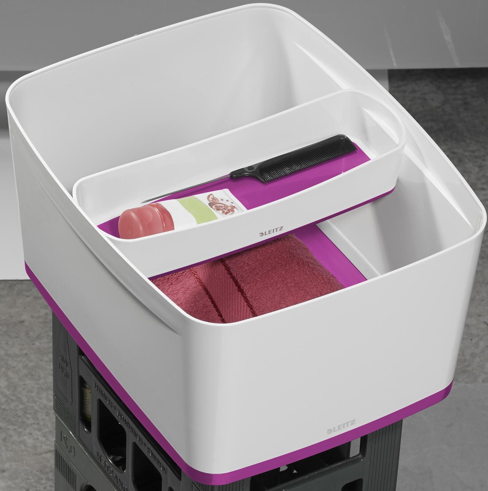 LEITZ Aufbewahrungsbox 18,0 l - 38,5 x 31,8 x 19,8 cm perlweiß/pink