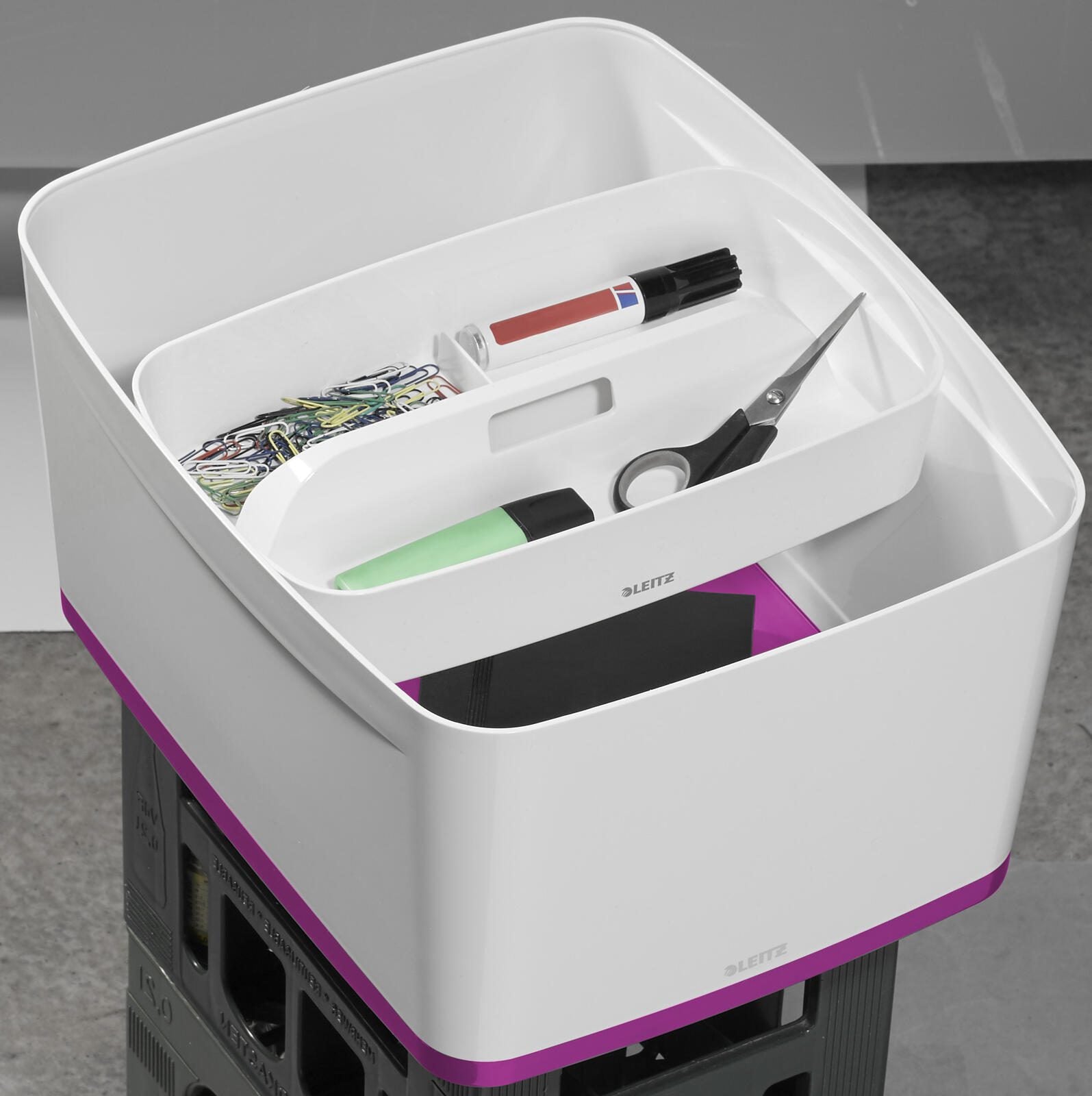 LEITZ Aufbewahrungsbox 18,0 l - 38,5 x 31,8 x 19,8 cm perlweiß/pink