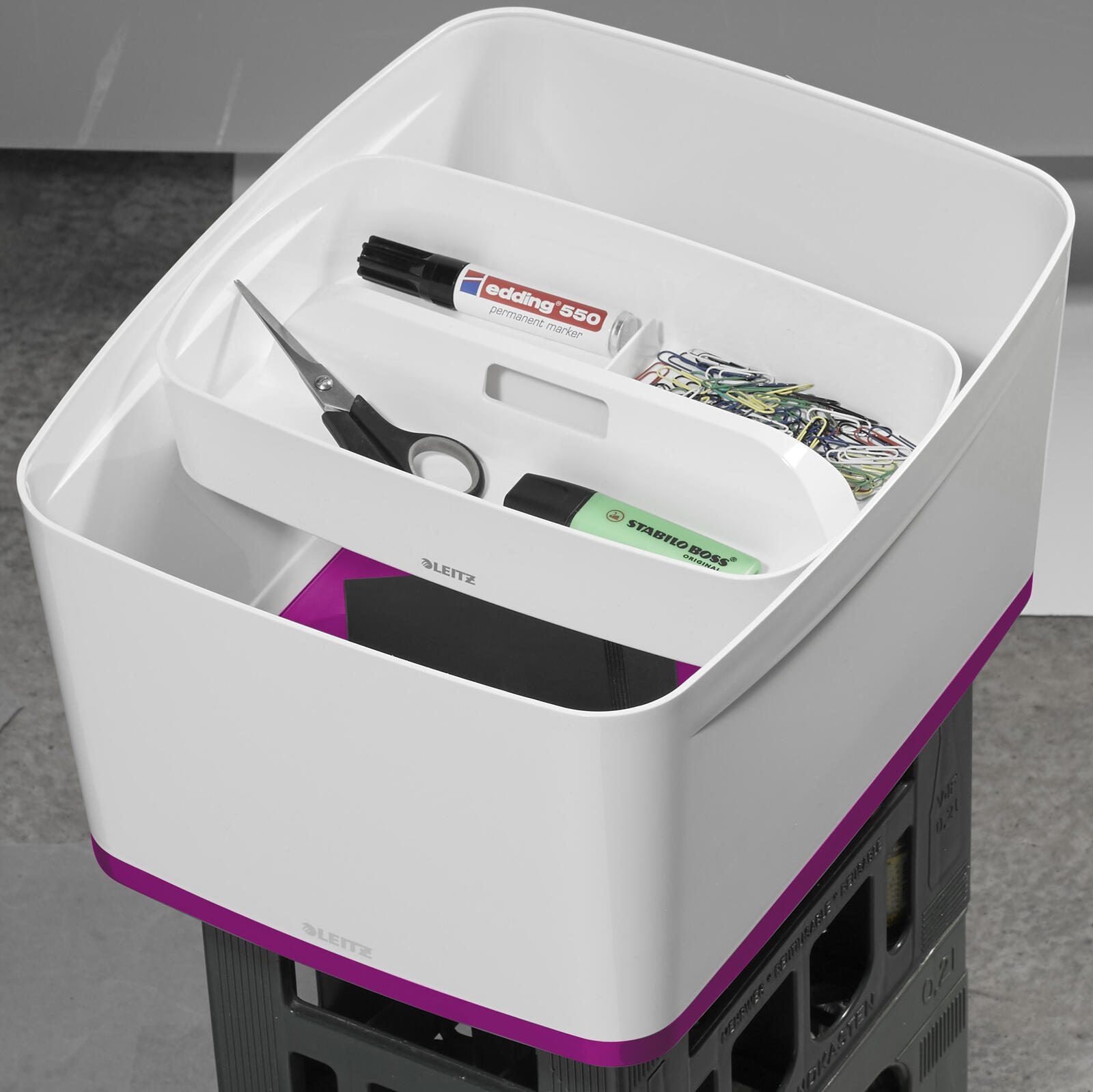 LEITZ Aufbewahrungsbox 18,0 l - 38,5 x 31,8 x 19,8 cm perlweiß/pink