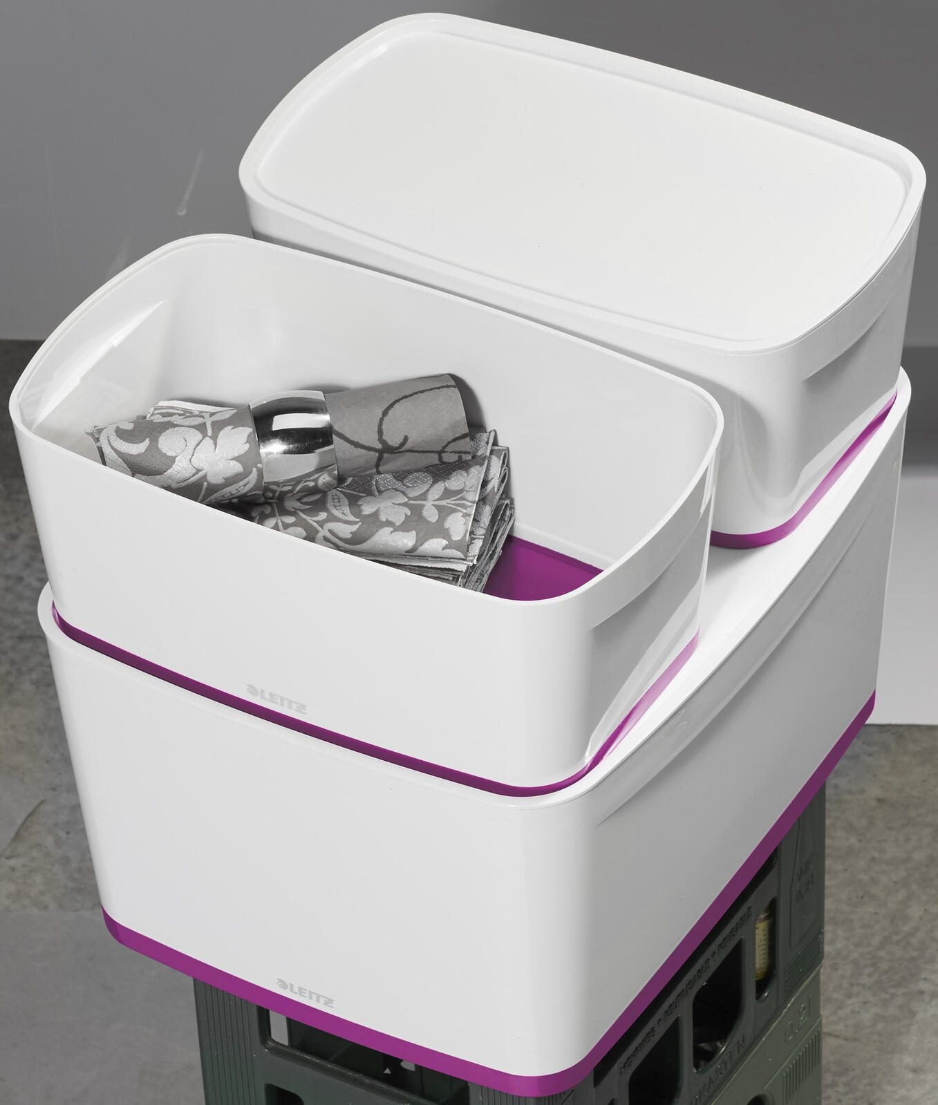 LEITZ Aufbewahrungsbox 18,0 l - 38,5 x 31,8 x 19,8 cm perlweiß/pink