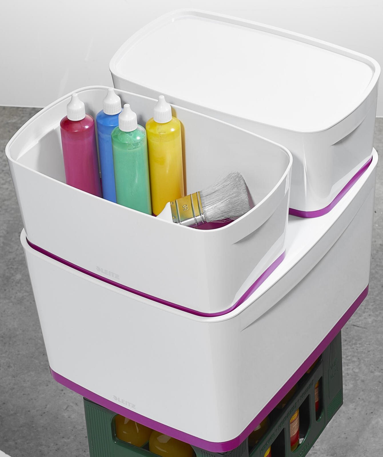 LEITZ Aufbewahrungsbox 18,0 l - 38,5 x 31,8 x 19,8 cm perlweiß/pink