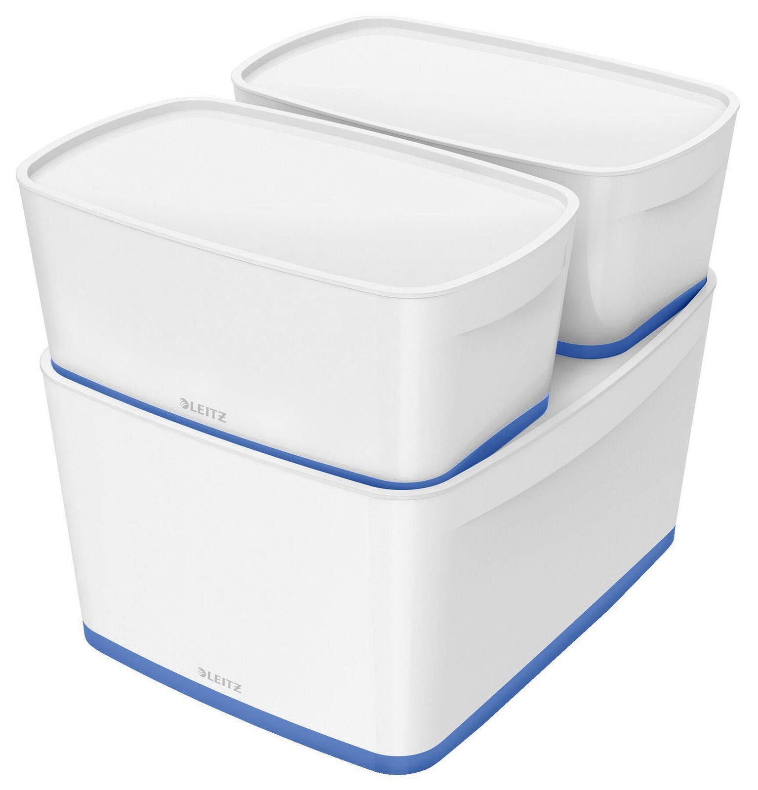 LEITZ Aufbewahrungsbox 18,0 l - 38,5 x 31,8 x 19,8 cm perlweiß/blau