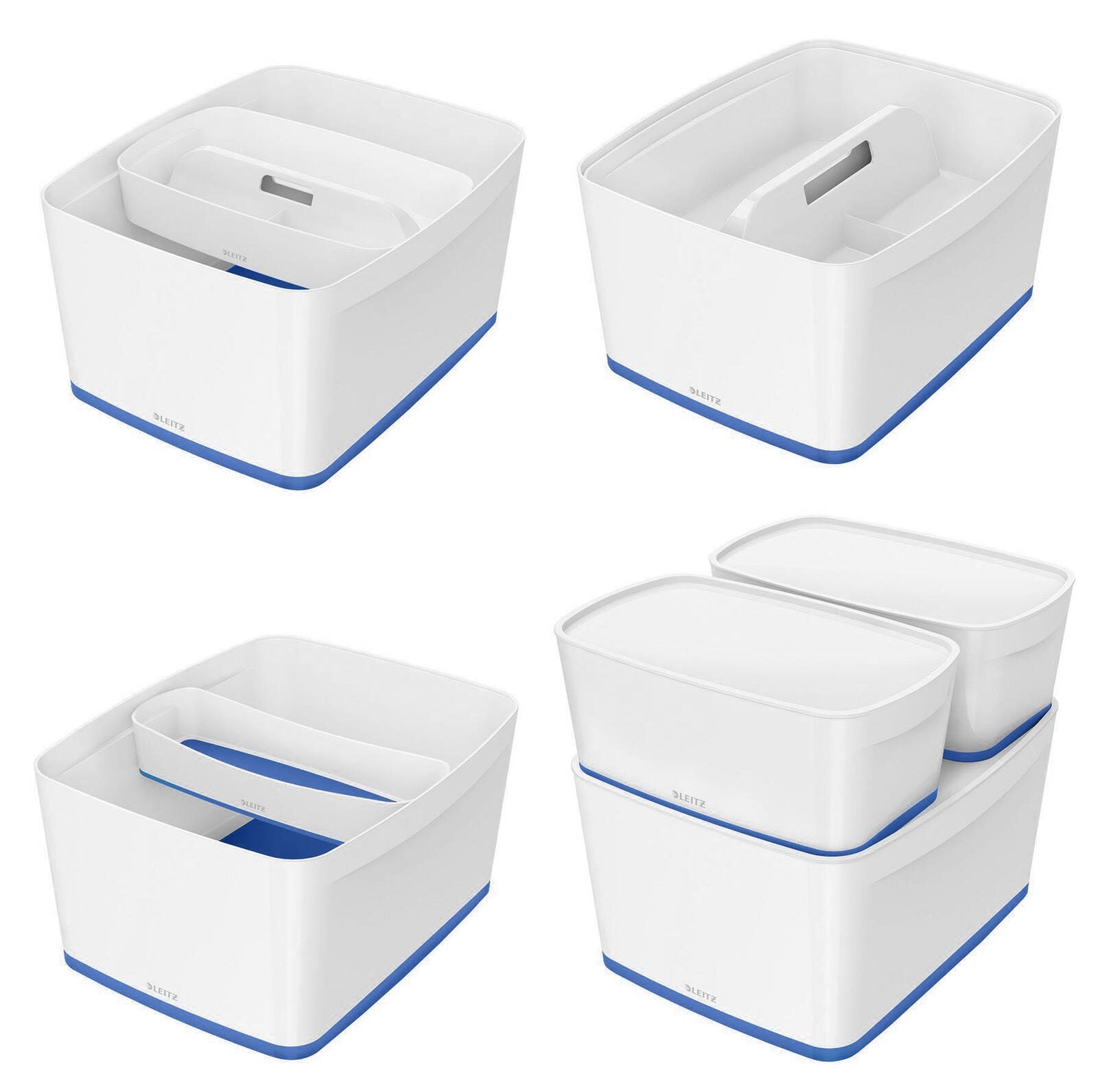 LEITZ Aufbewahrungsbox 18,0 l - 38,5 x 31,8 x 19,8 cm perlweiß/blau