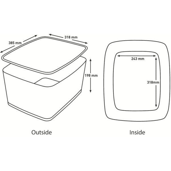 LEITZ Aufbewahrungsbox 18,0 l - 38,5 x 31,8 x 19,8 cm perlweiß/blau