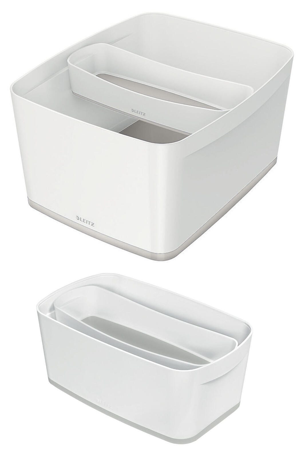LEITZ Aufbewahrungsbox 0,6 l - 30,7 x 10,5 x 5,5 cm perlweiß/grau