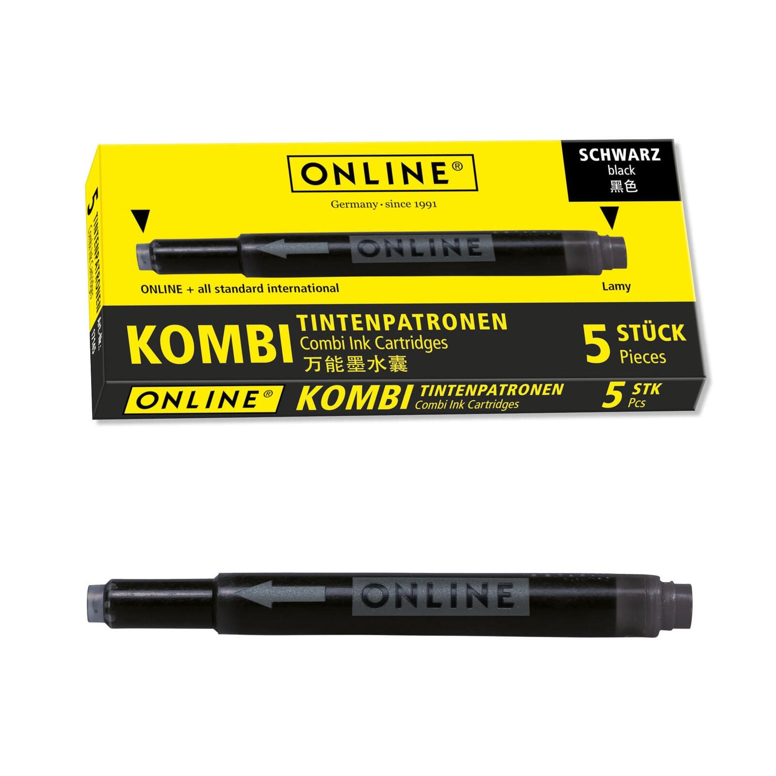 ONLINE® Tintenpatronen für Füller schwarz