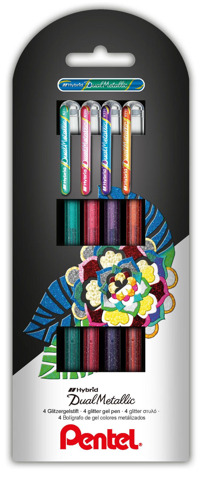 Pentel Dual Glitzer Gelschreiber 0.5 mm, Schreibfarbe: Mehrfarbig
