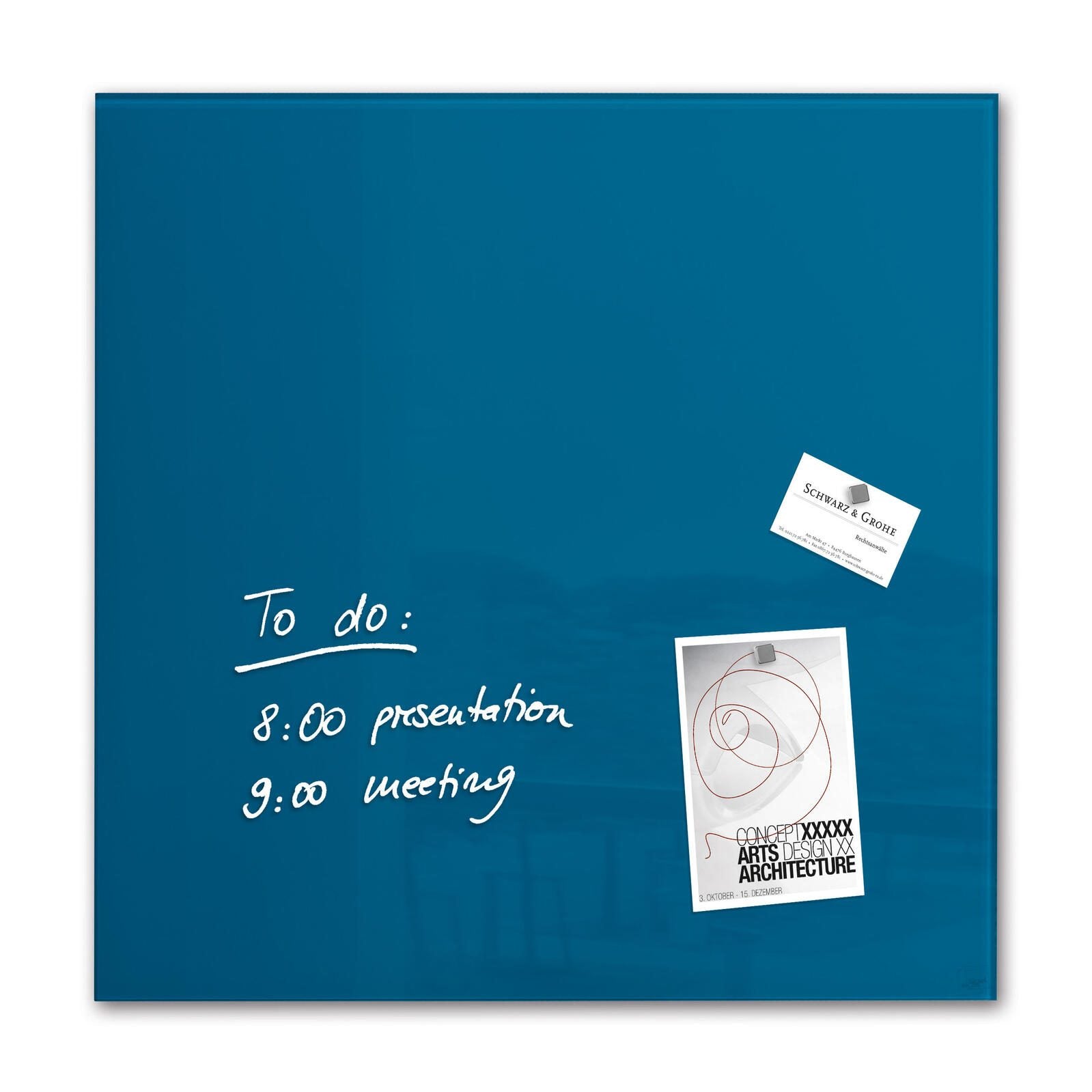 SIGEL Glas-Magnettafel 48,0 x 48,0 cm petrolblau