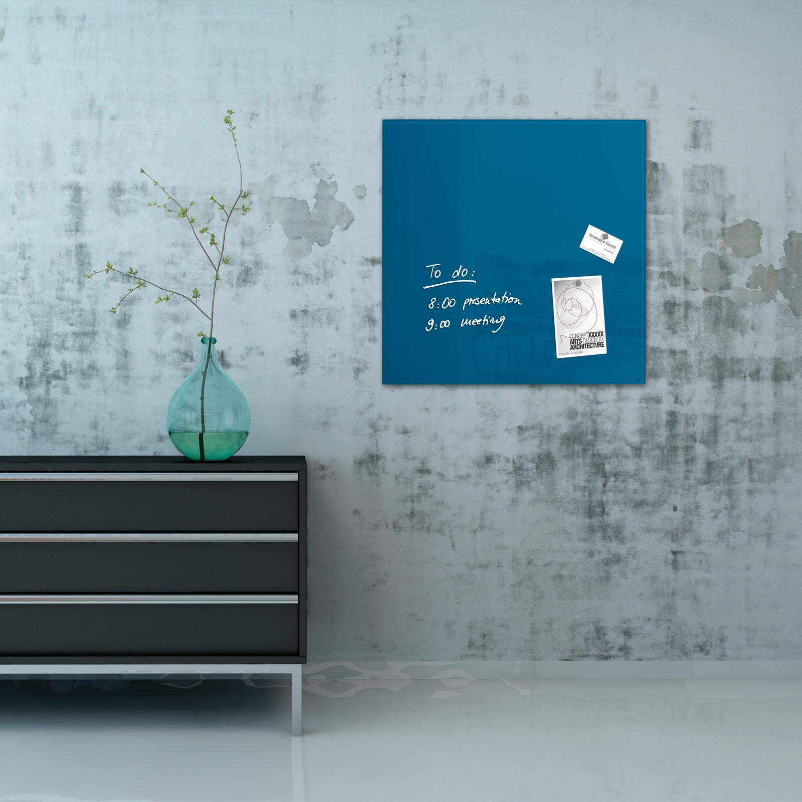 SIGEL Glas-Magnettafel 48,0 x 48,0 cm petrolblau