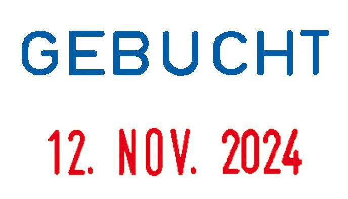 COLOP Datumstempel mit Text 'GEBUCHT'