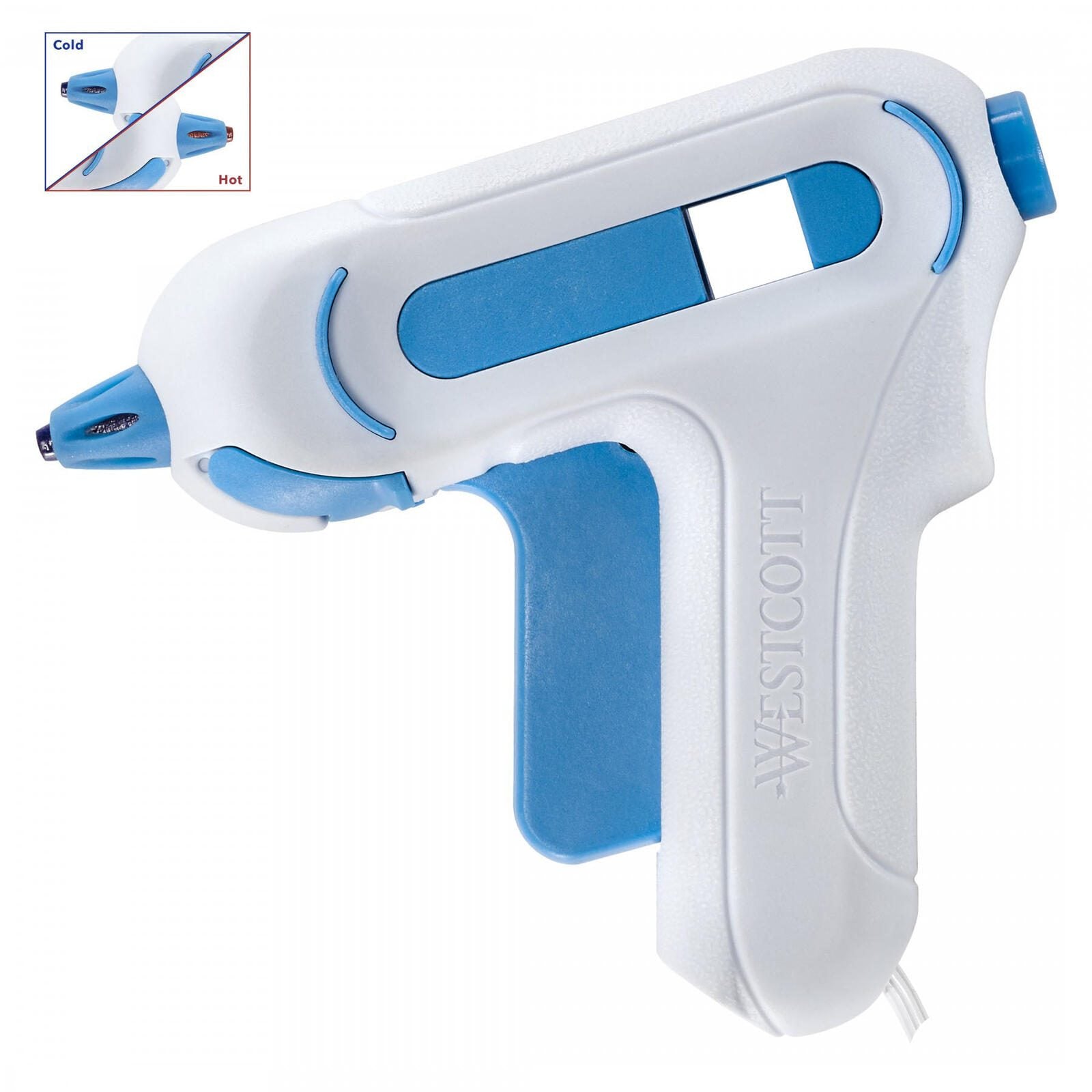 WESTCOTT mini Heißklebepistole weiß/blau