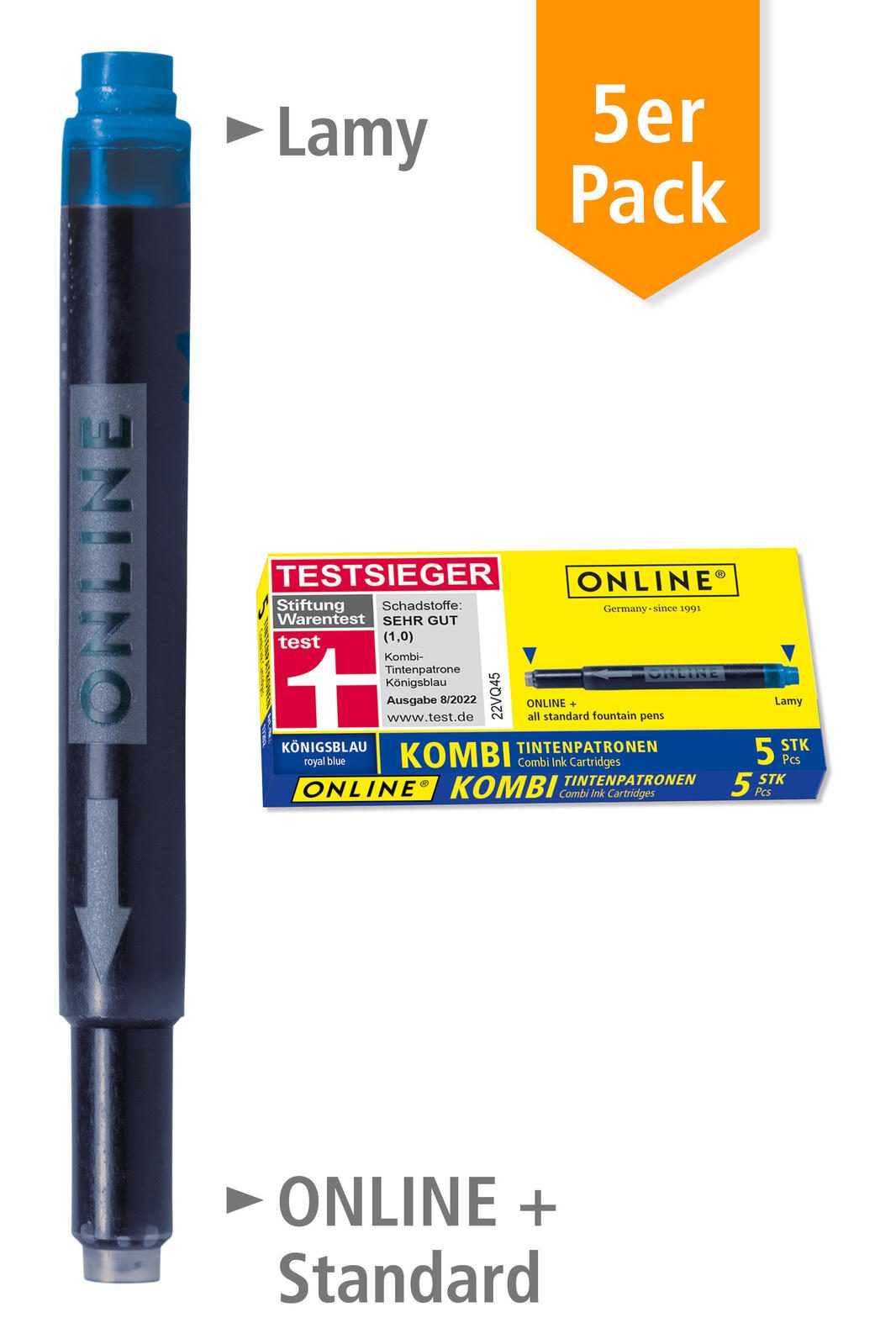 ONLINE® Tintenpatronen für Füller königsblau