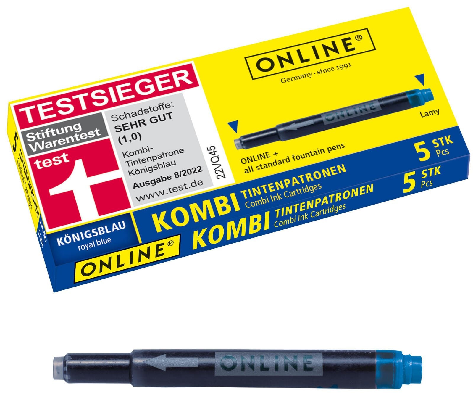 ONLINE® Tintenpatronen für Füller königsblau