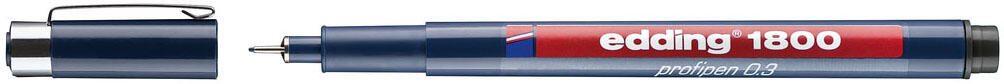 edding 1800 Fineliner 0.1 + 0.3 + 0.5 mm Schwarz
