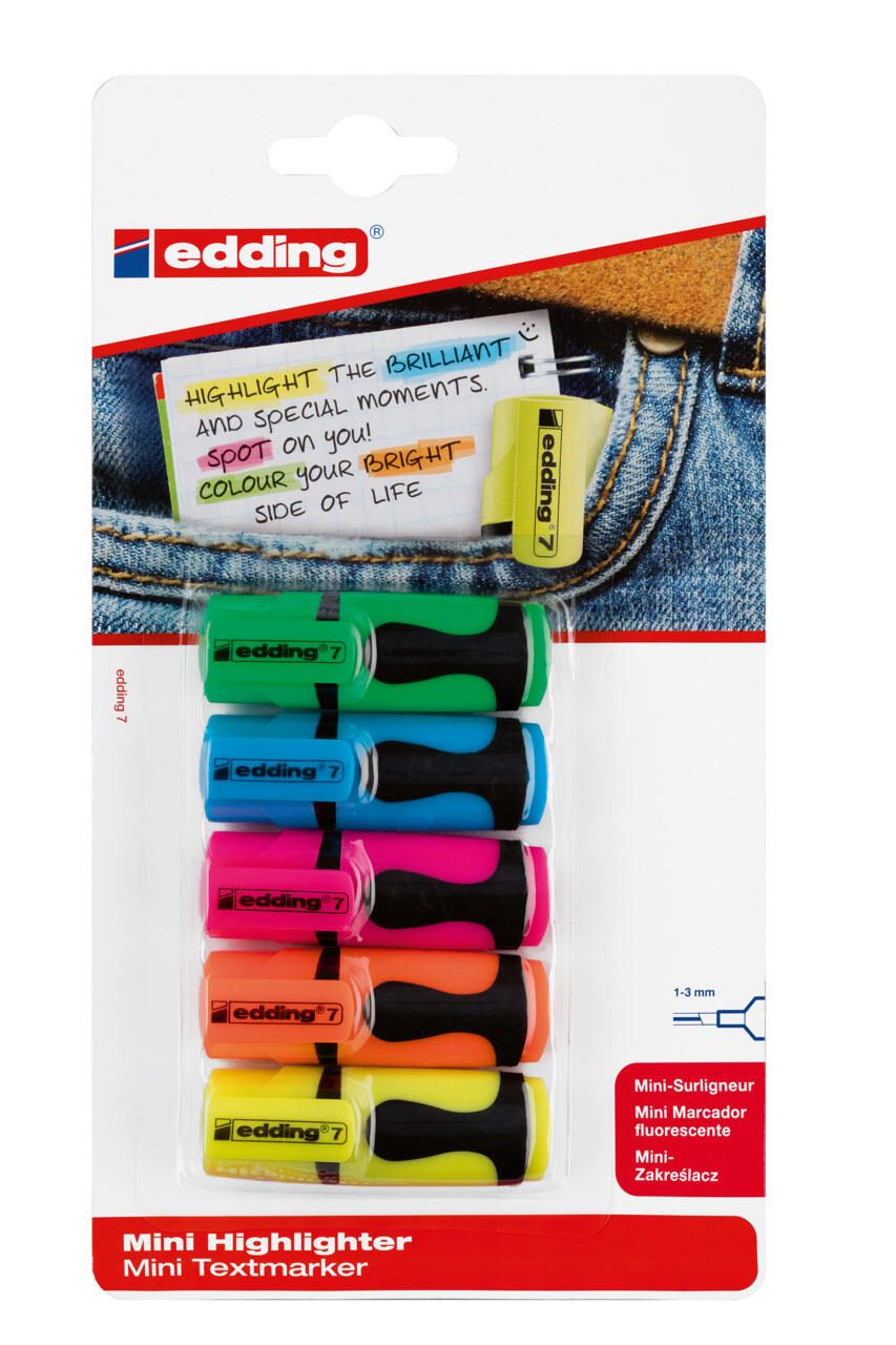 edding Mini Highlighter Textmarker Mehrfarbig