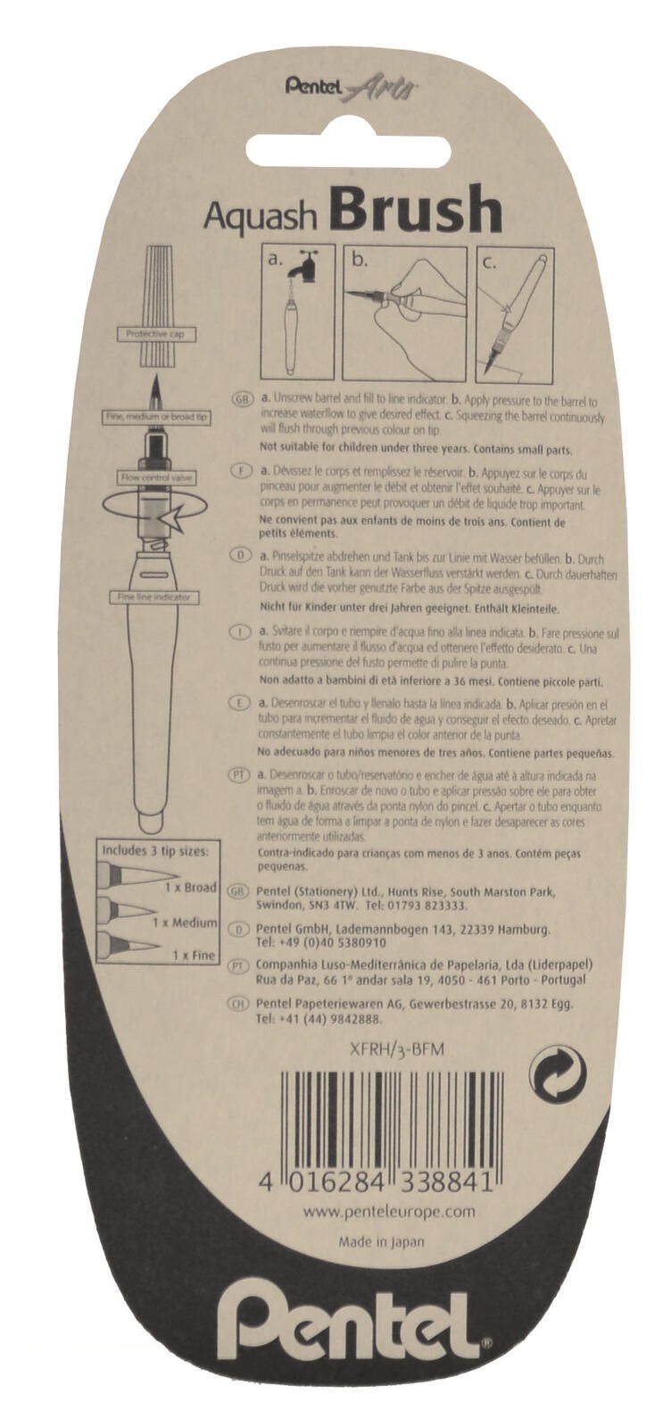 Pentel Pinsel-Set 3-teilig