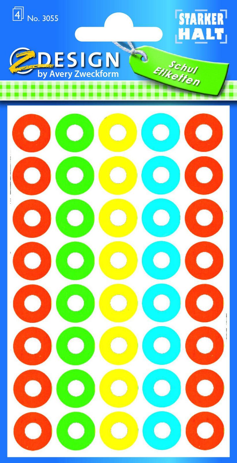 AVERY Zweckform Lochverstärker rot, grün, gelb, blau