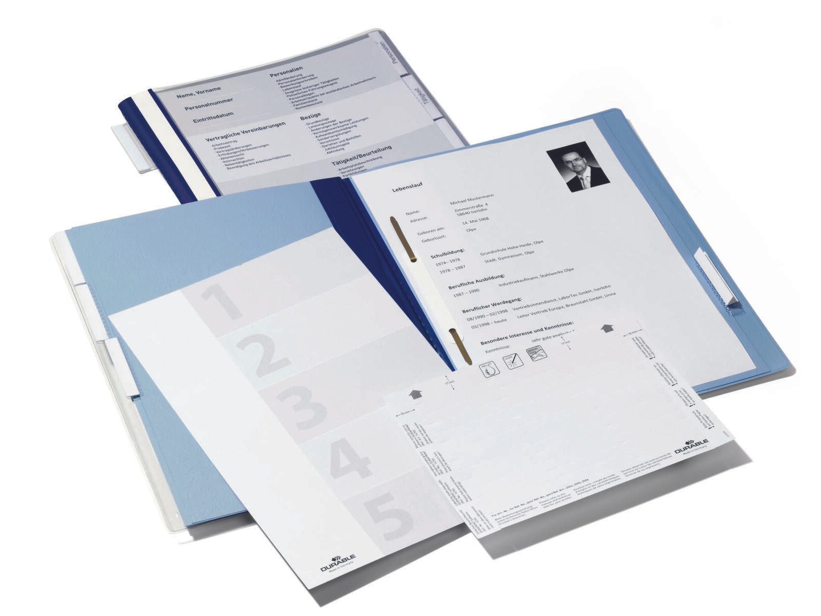 DURABLE Personalhefter DIN A4 kaufmännische Heftung blau