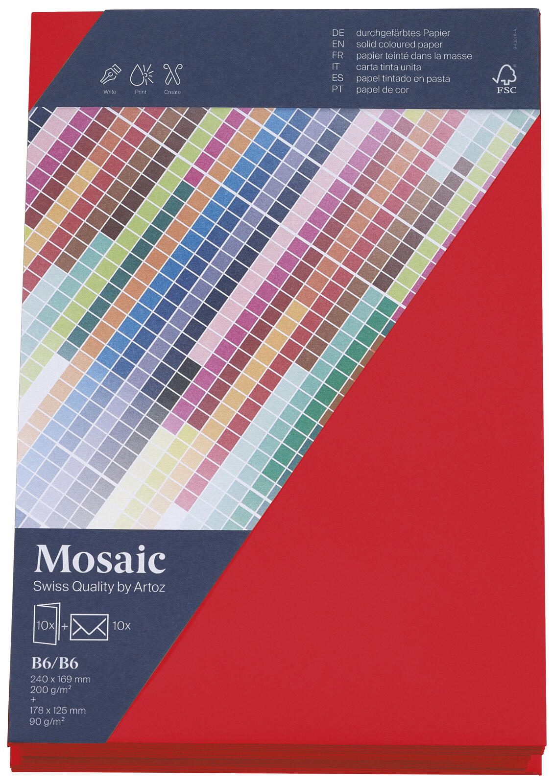 artoz Faltkarten mit Briefumschlägen DIN B6 feuerrot