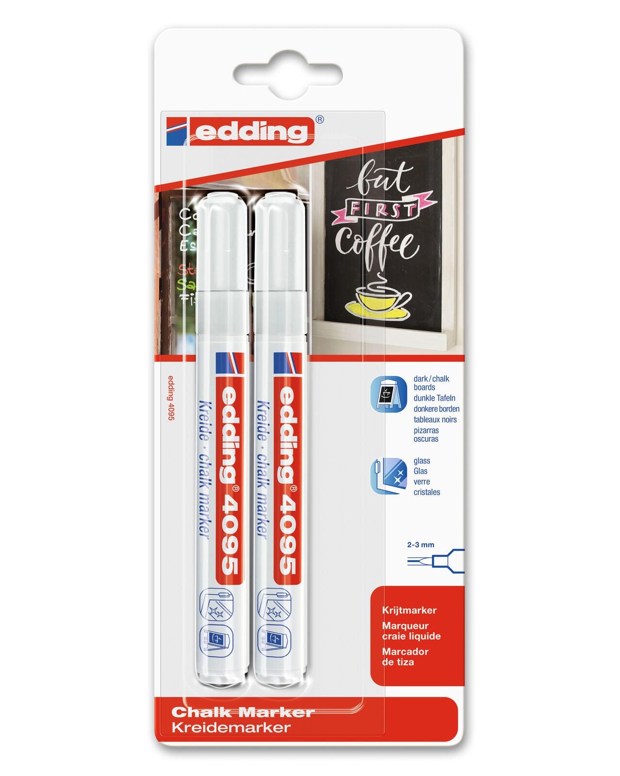 edding 4095 Kreidemarker 2.0 - 3.0 mm Weiß