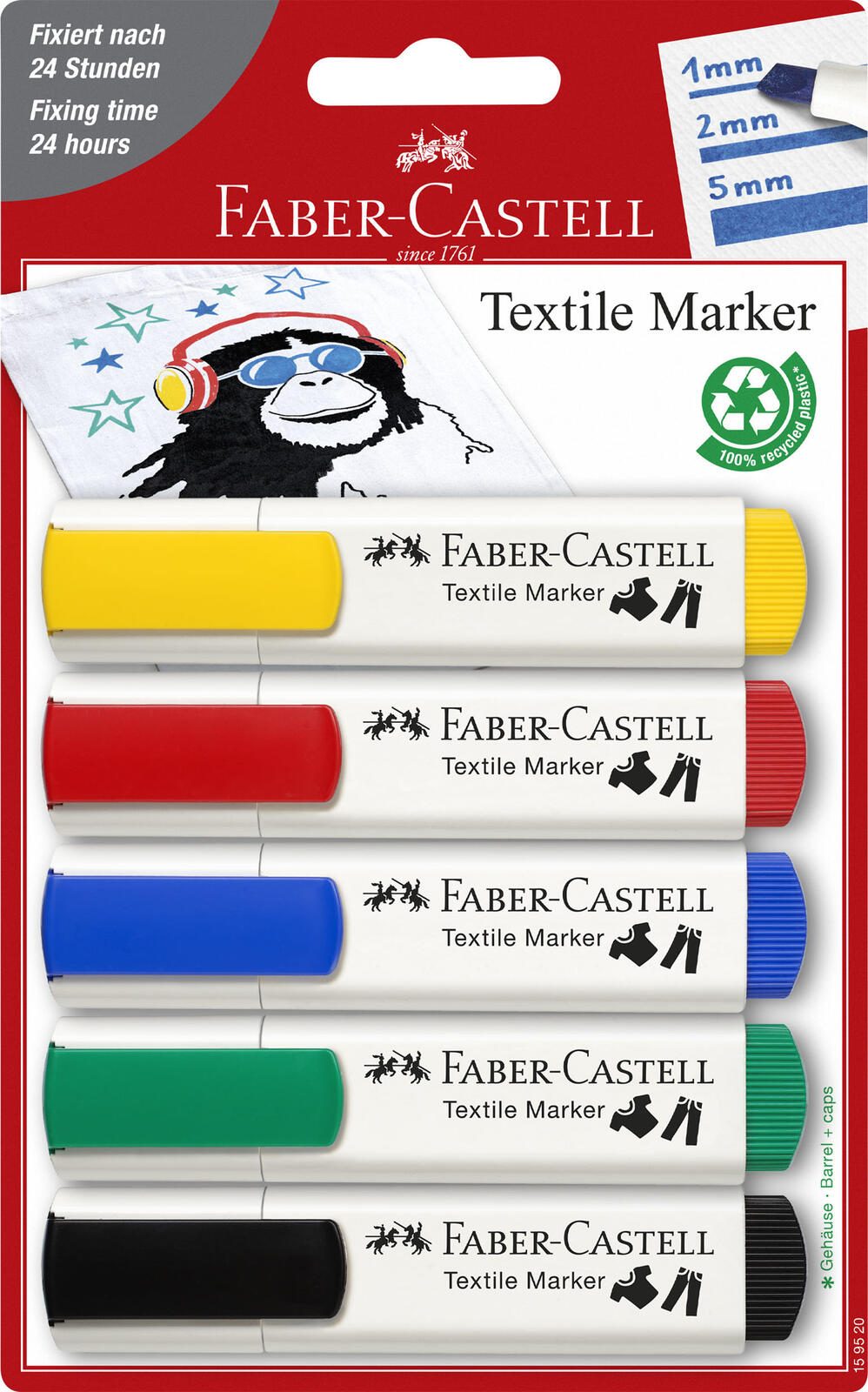 FABER-CASTELL Textilmarker 1.0 - 5.0 mm Mehrfarbig