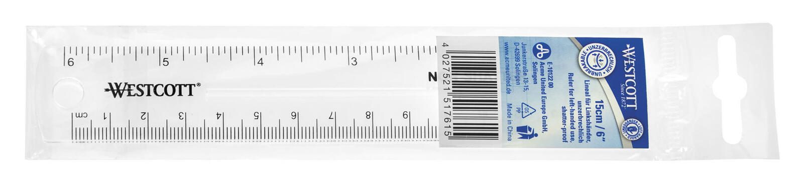 WESTCOTT Lineal 15 cm