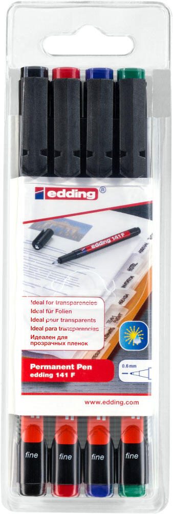 edding 141 F permanent Folienstifte-Set 0.6 mm Mehrfarbig