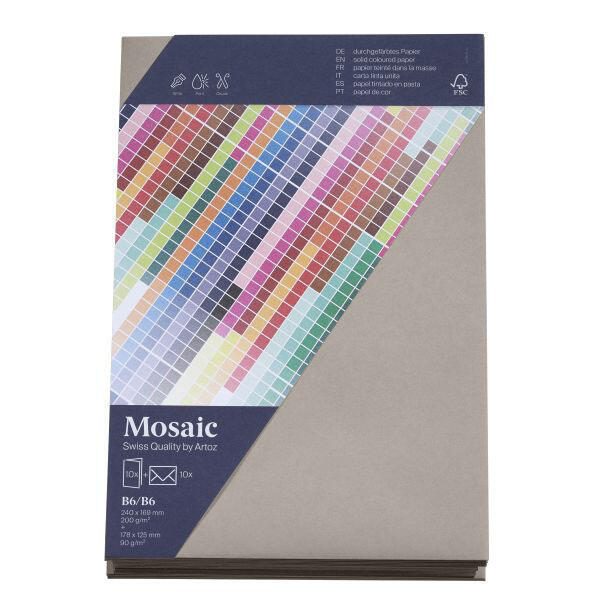 artoz Faltkarten mit Briefumschlägen DIN B6 zement