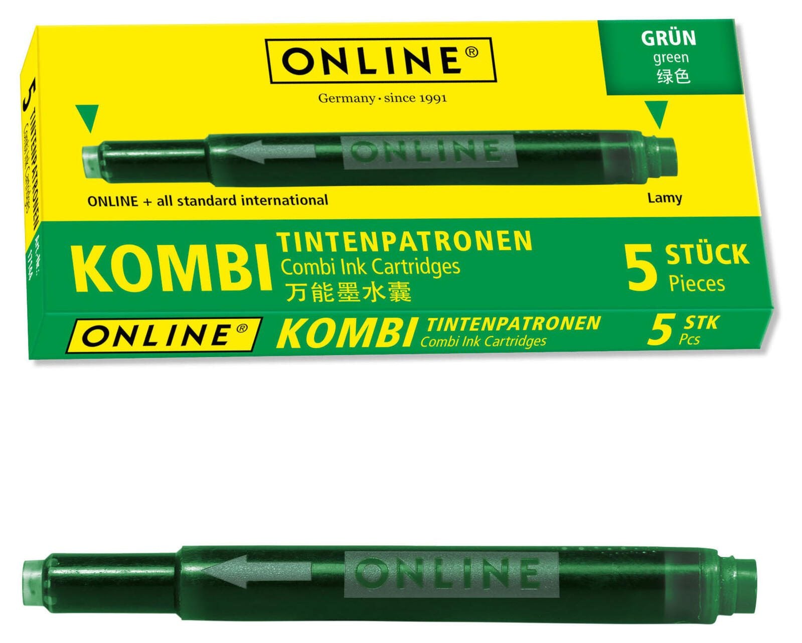 ONLINE® Tintenpatronen für Füller grün