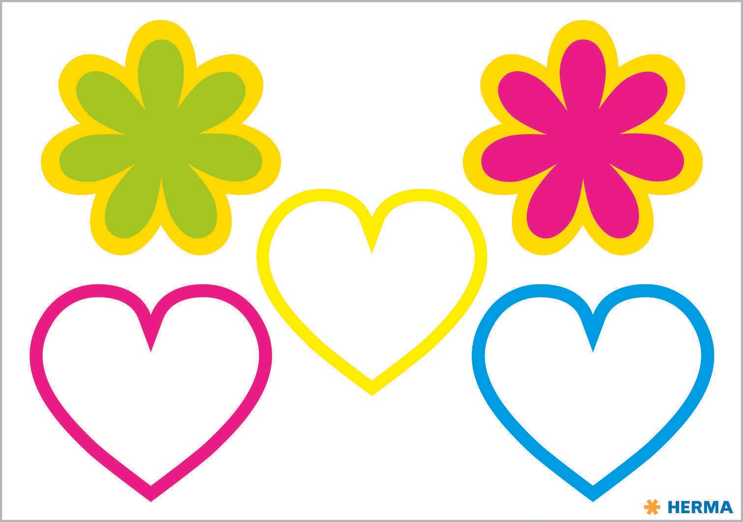 HERMA reflektierende Aufkleber Blumen und Herzen