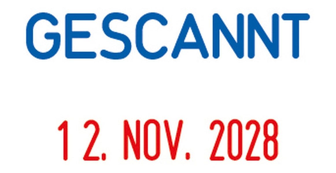 COLOP Datumstempel mit Text S160/L 'GESCANNT'