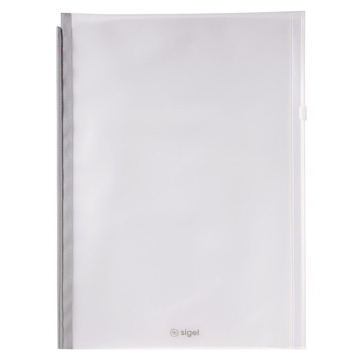 SIGEL Gleitverschlusstasche für Konferenzmappe A4 transparent