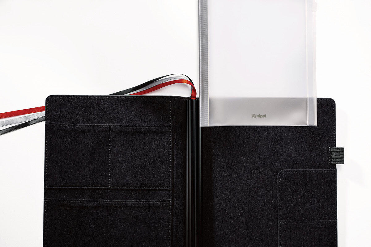 SIGEL Gleitverschlusstasche für Konferenzmappe A4 transparent