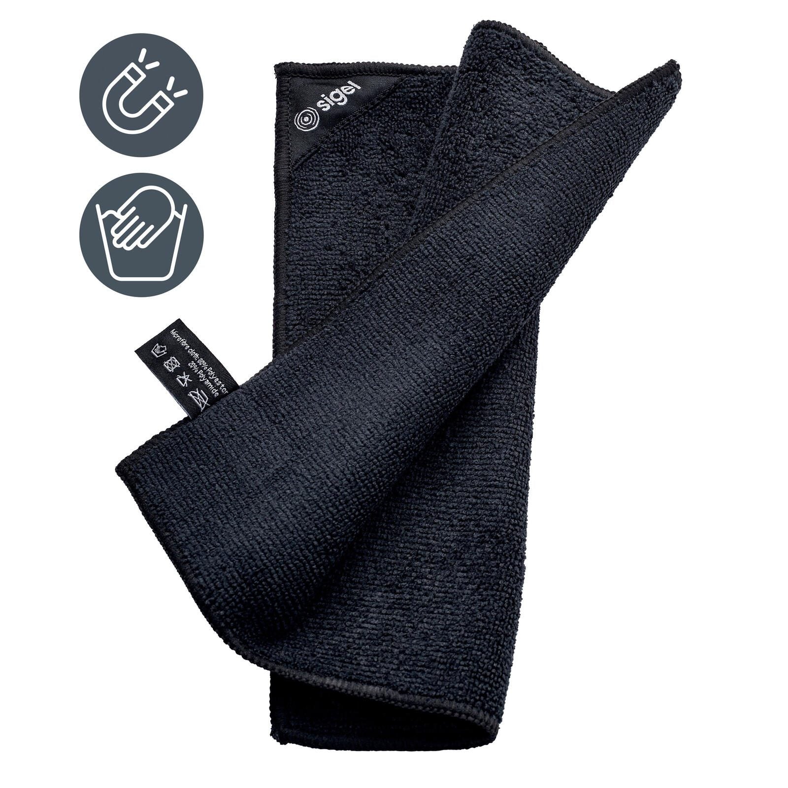 SIGEL Mikrofasertuch für Glastafeln schwarz