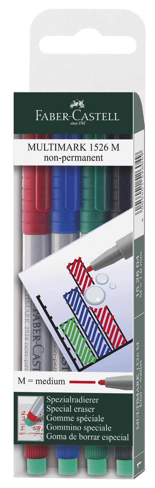 FABER-CASTELL Multimark 1526 M non-permanent Folienstifte-Set 1.0 mm Mehrfarbig