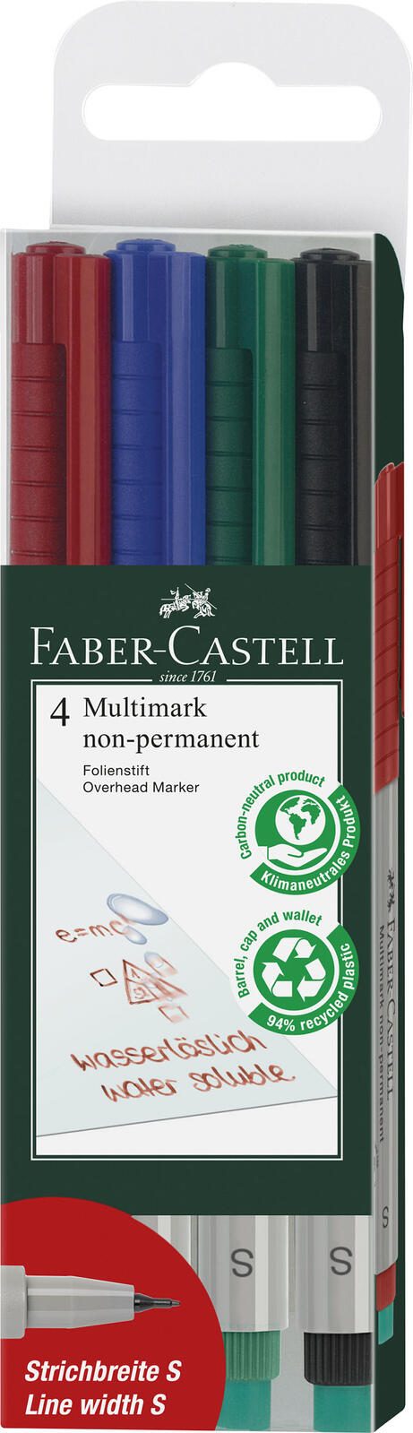 FABER-CASTELL Multimark 1524 S non-permanent Folienstifte-Set 0.4 mm Mehrfarbig