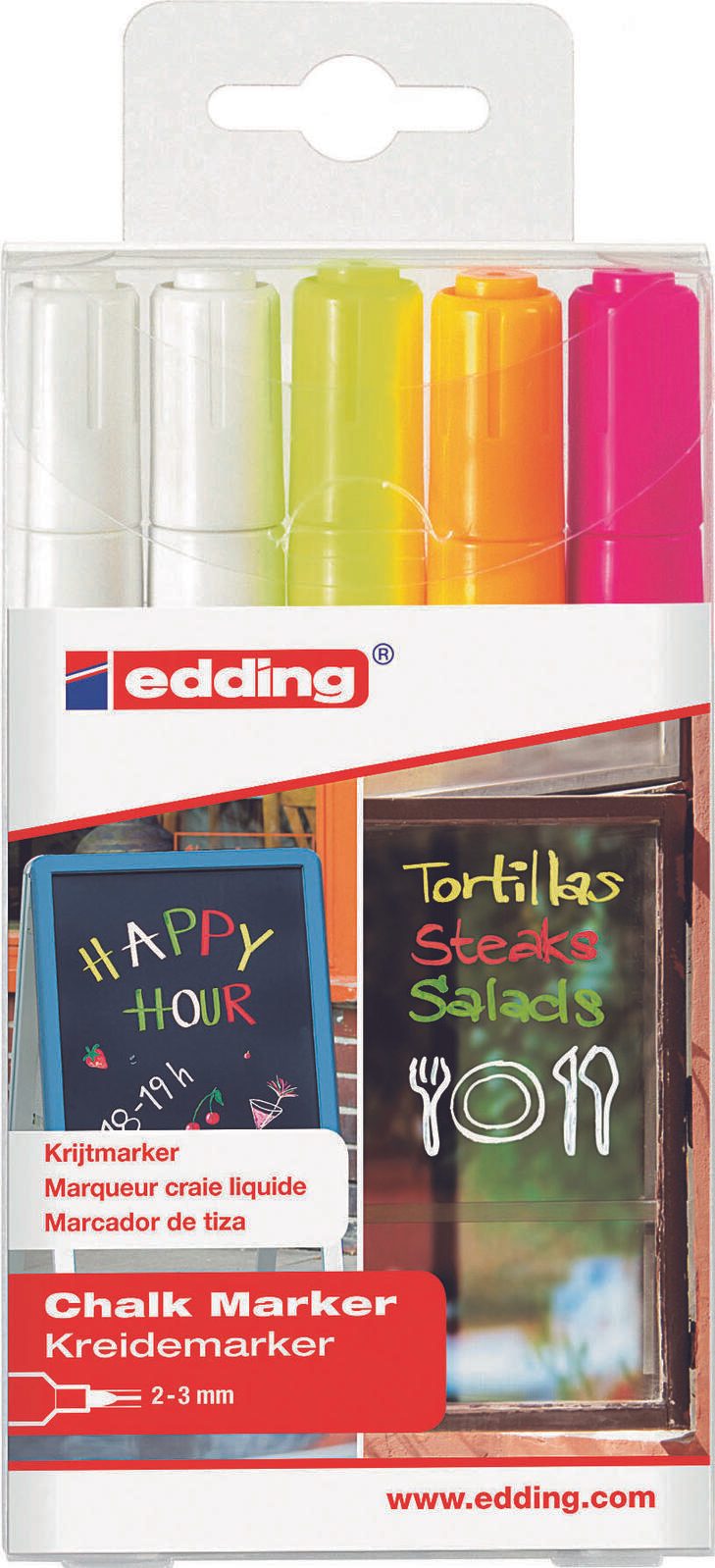 edding 4095 Kreidemarker 2.0 - 3.0 mm Mehrfarbig