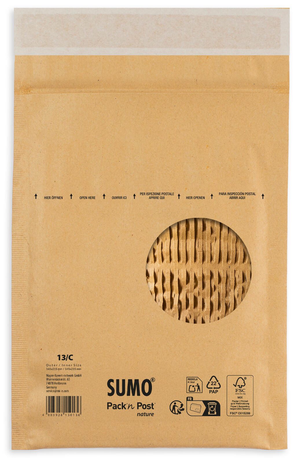 MAILmedia Polstertaschen für DIN B6+ braun