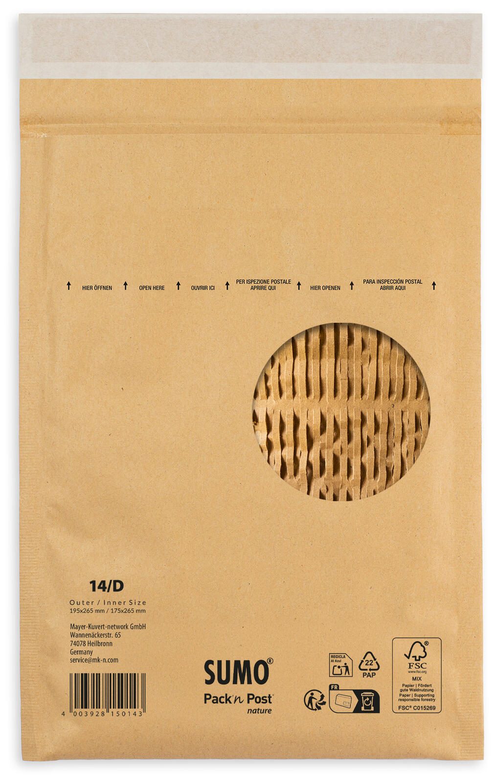 MAILmedia Polstertaschen für DIN B5 braun