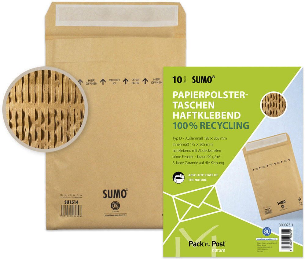 MAILmedia Polstertaschen für DIN B5 braun