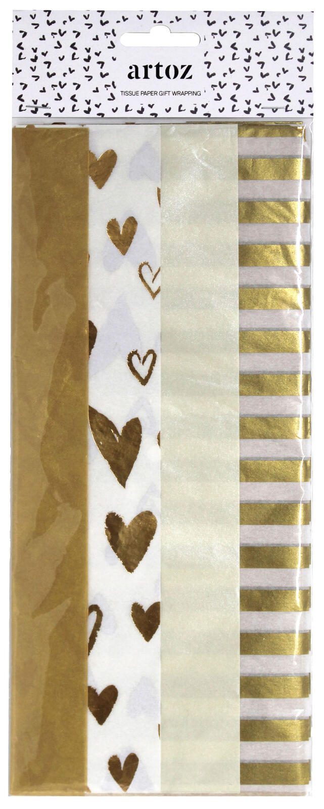 artoz Seidenpapier 50 cm x 70 cm gold/weiß