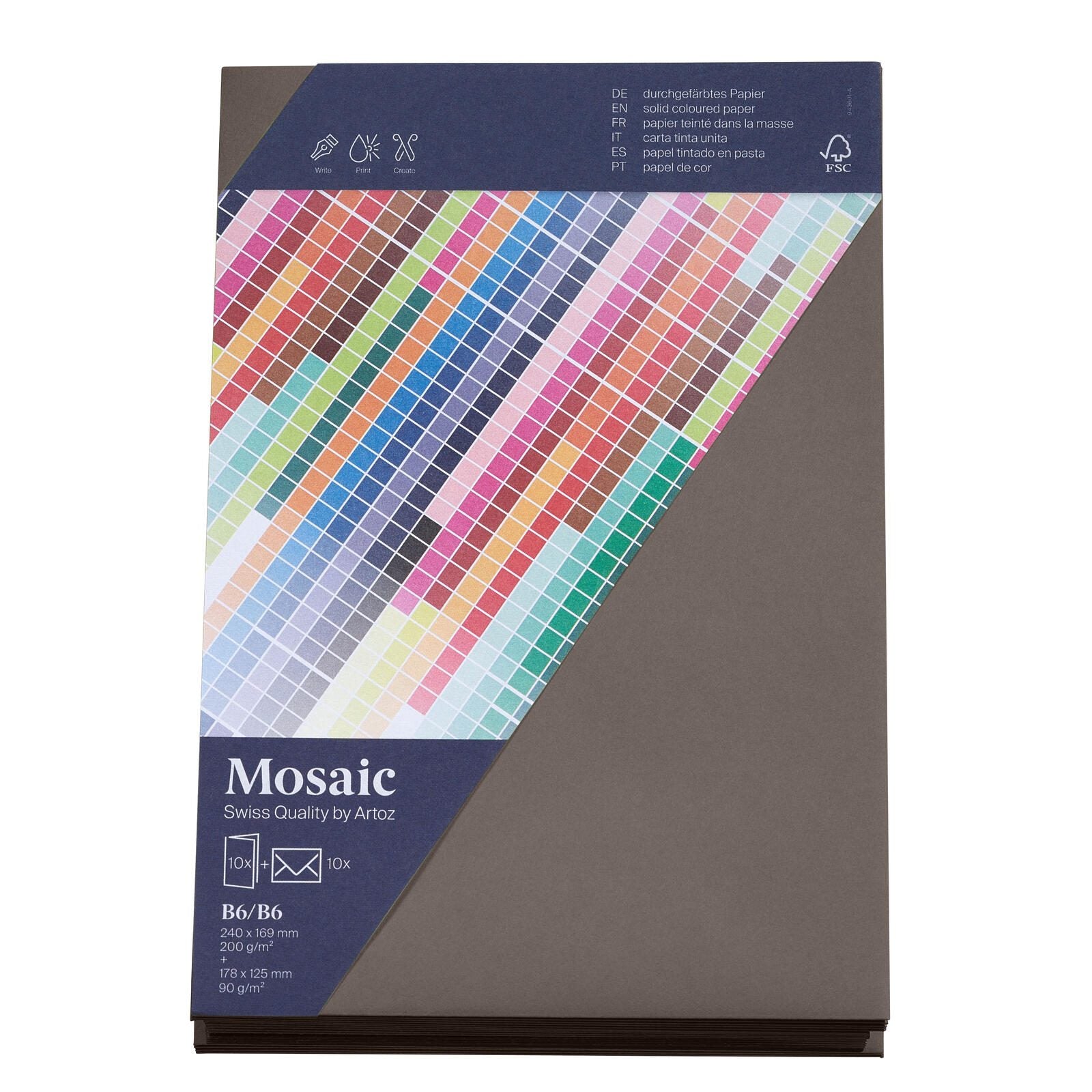 artoz Faltkarten mit Briefumschlägen DIN B6 graphit